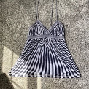 Blue and white striped American eagle tank top